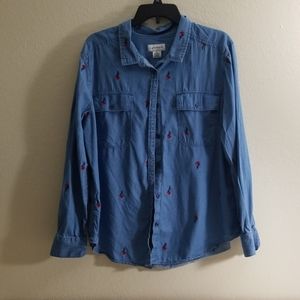 Liz Claiborne Red Rose Shirt